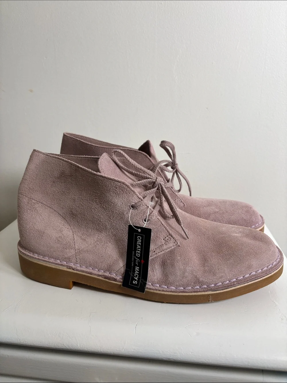 Clarks Bushacre 2 Men's Suede Chukka Boots Lavender Mauve Size 10 NEW